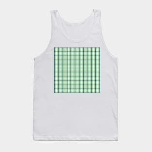 Mint Green Check with White & Imperial Blue Stripes Tank Top